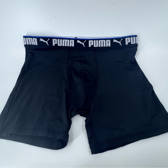 Puma Black Boxer Briefs with Elastic Logo Waistband - Picture 1 of 6